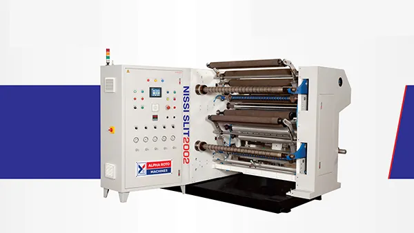 HIGH SPEED SLITTING AND REWINDING MACHINE