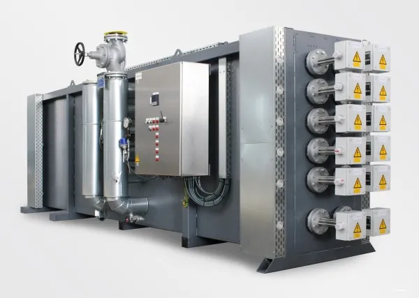Thermal oil heating system electrically operated