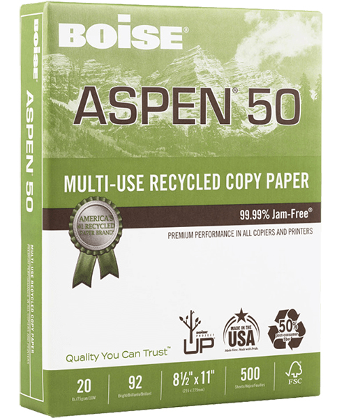 Boise® ASPEN® 50 Multi-Use Recycled Copy Paper
