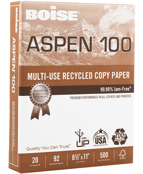 Boise® ASPEN® 100 Multi-Use Recycled Copy Paper
