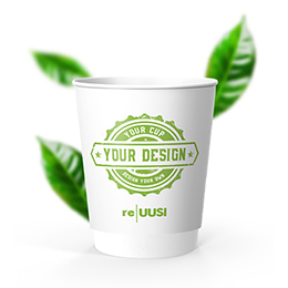 8oz Double Wall reUUSI Recyclable Paper Coffee Cup