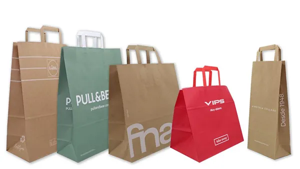 Custom-made paper bags - Flat handle.