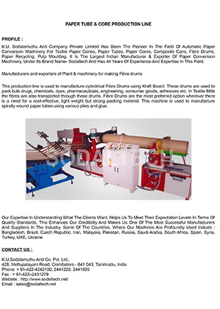PAPER TUBE & CORE PRODUCTION LINE