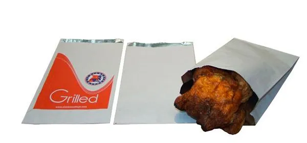 Greaseproof pouches lined with aluminum