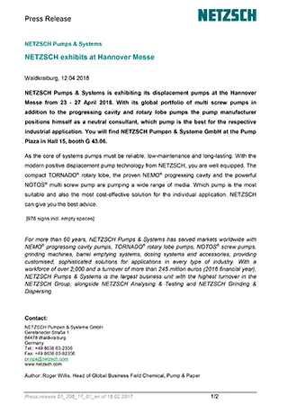 NETZSCH exhibits at Hannover Messe