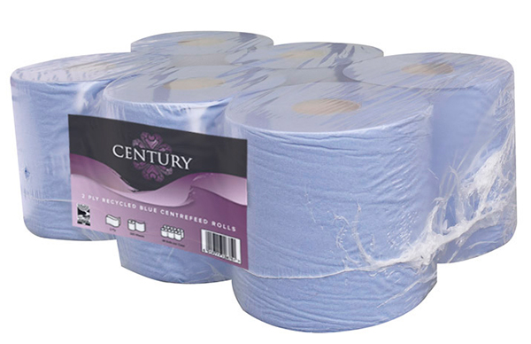 2 PLY BLUE CENTREFEED ROLLS