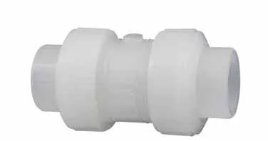 Ball Check Valve - Socket True Union Chem-Pure Natural Polypropylene Schedule 80 FKM