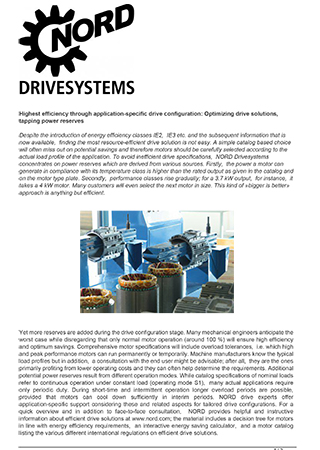 Highest efficiency through application-specific drive configuration: Optimizing drive solutions, tapping power reserves