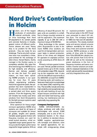 Nord Drive?s Contribution in Holcim