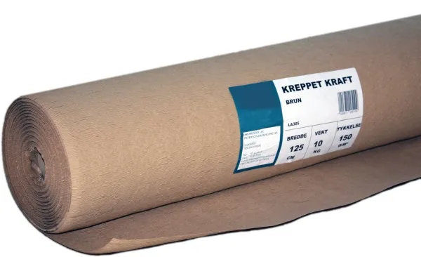 Creped kraft paper