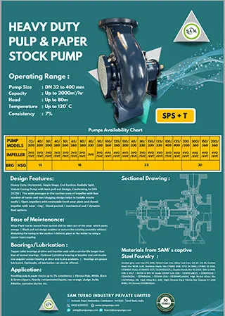 HEAVY DUTY PULP & PAPER STOCK PUMP