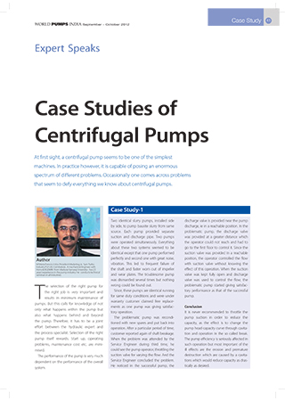 Case Studies of Centrifugal Pumps