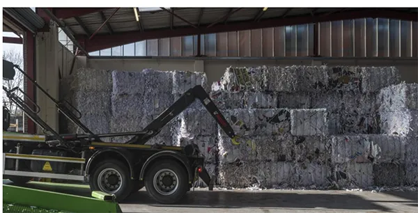 Cardboard paper and plastics recycling