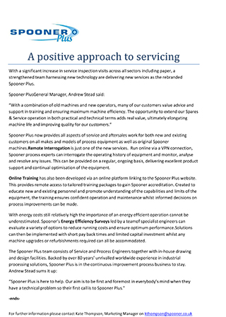 Spooner Plus - A positive approach to servicing