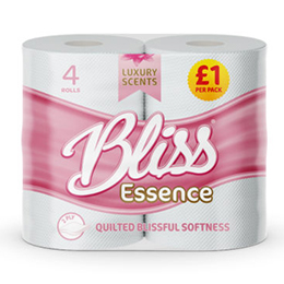 Bliss Essence Toilet Tissue 4 Pack 2 Ply