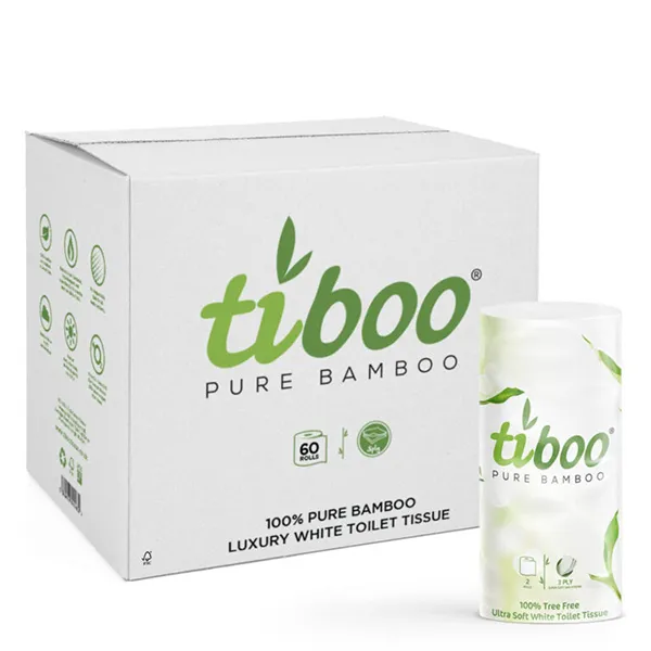 Tiboo® 3Ply Bamboo Toilet Tissue 60 Rolls