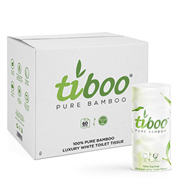 Tiboo® 3Ply Bamboo Toilet Tissue 60 Rolls