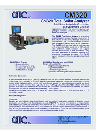 CM320 Total Sulfur Analyzer