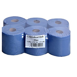 Blue Centrefeed Roll Embossed