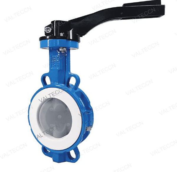 Worm Gear Operated PTFE Lined Wafer Butterfly Valve